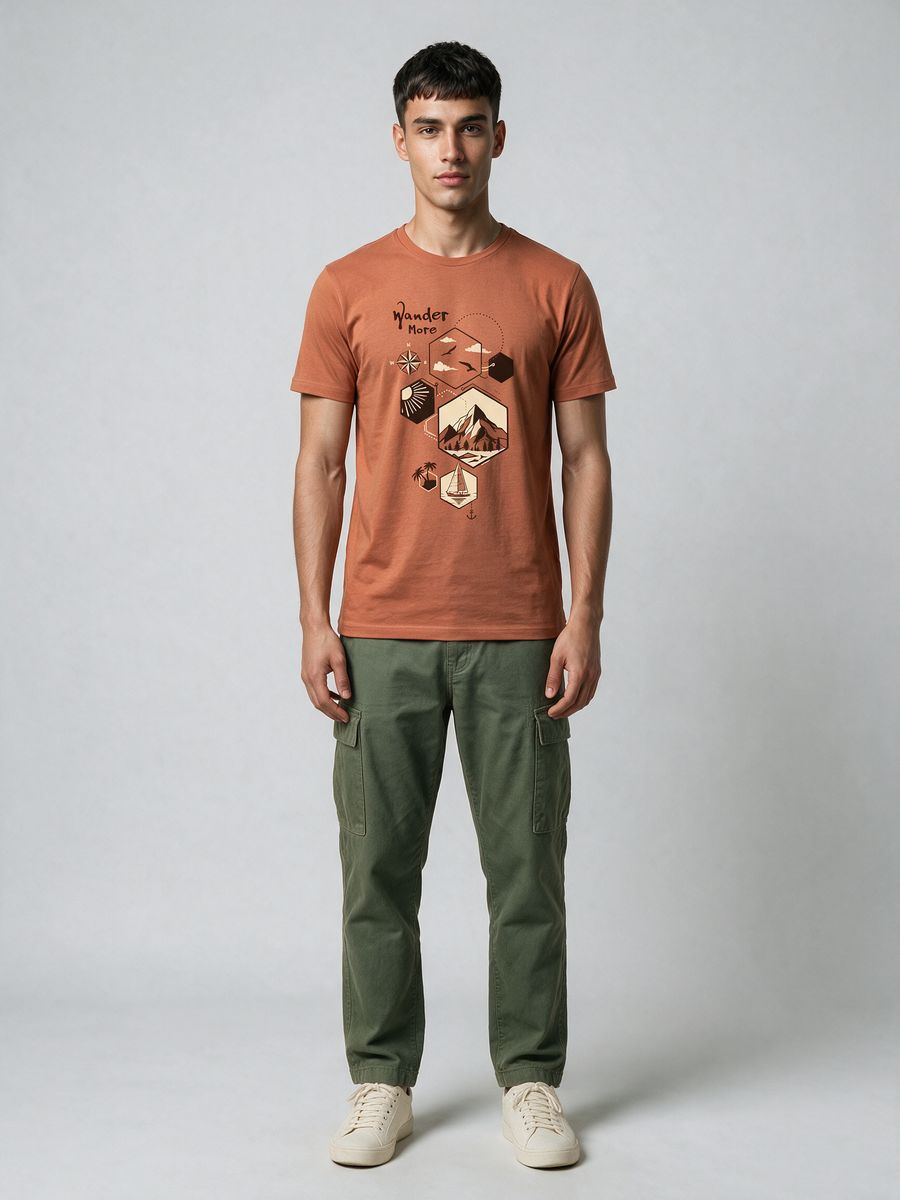 Wander More T-Shirt For Men - Half Sleeve - alternate view 6