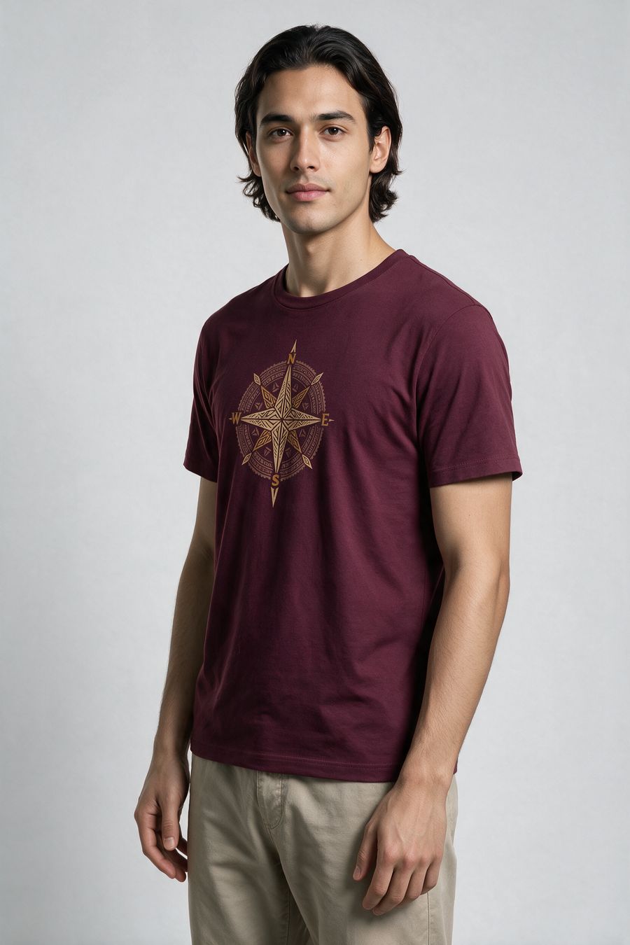 Compass Graphic Printed T-Shirt For Men - Half Sleeve - alternate view 4