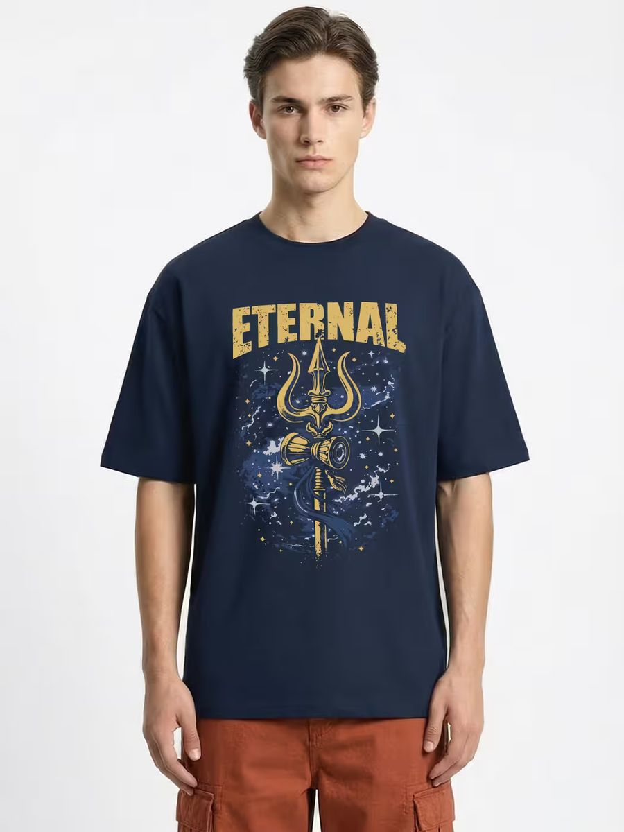Eternal Cosmic Trishul Streetwear Oversized T-Shirt