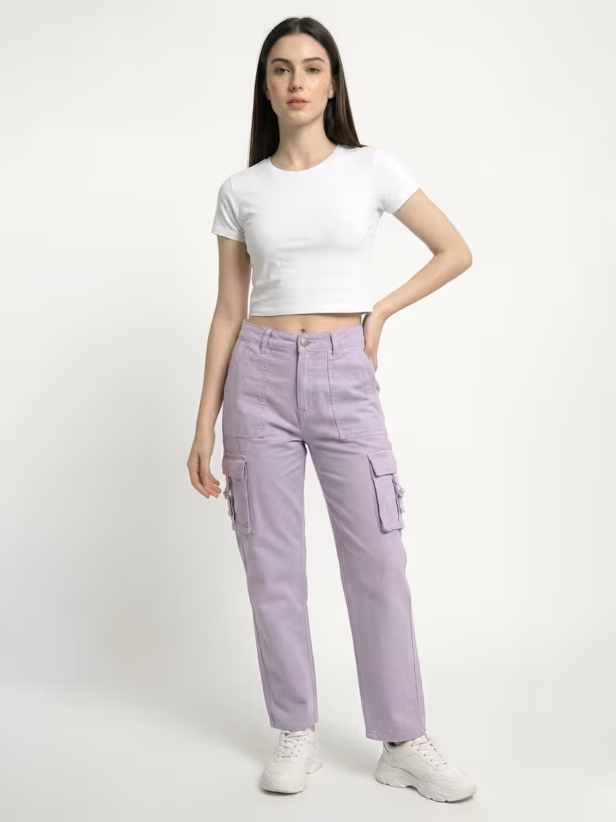Women's Plain White Half Sleeve Crop Top 4