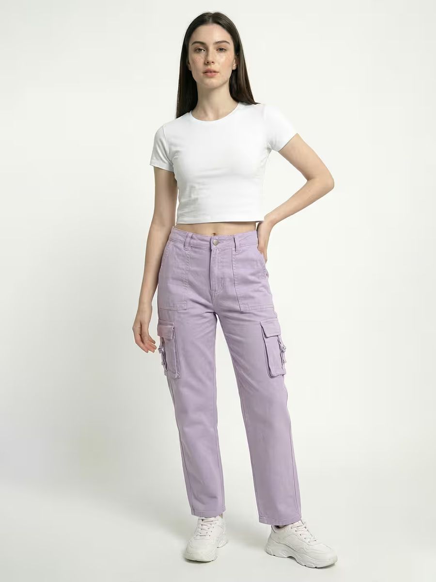 Women's Plain White Half Sleeve Crop Top 4