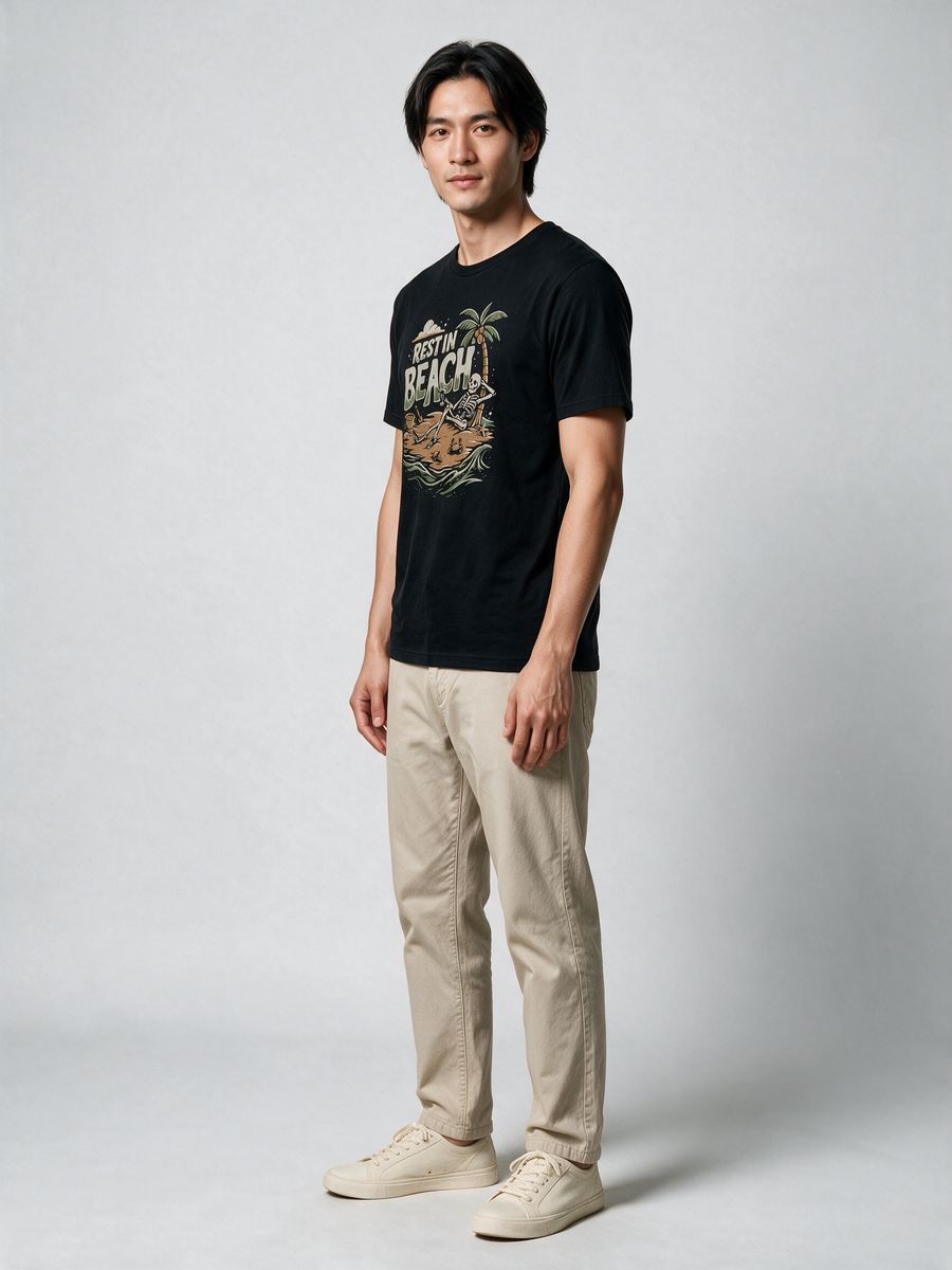 Rest in Beach T-Shirt For Men - Half Sleeve - alternate view 4