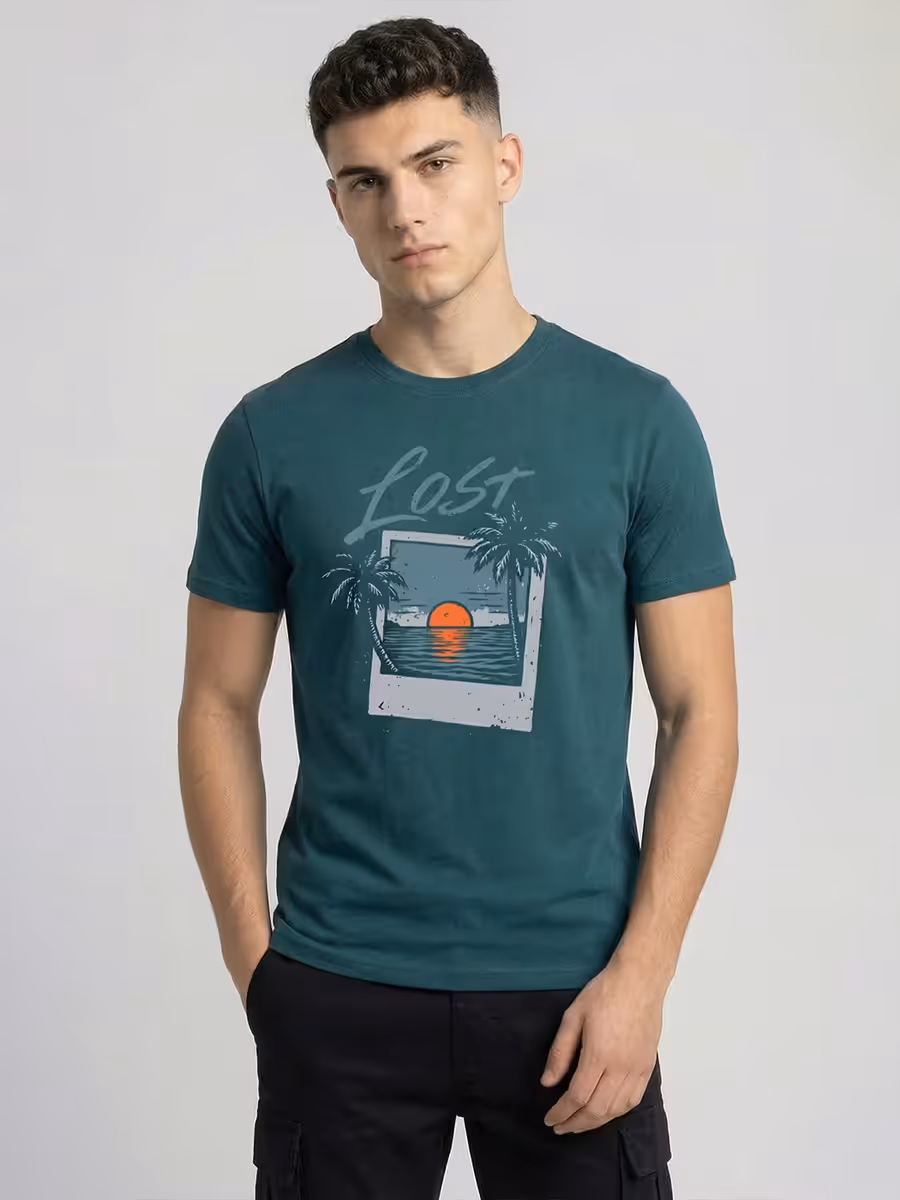 Lost In Nature T-Shirt For Men - Half Sleeve