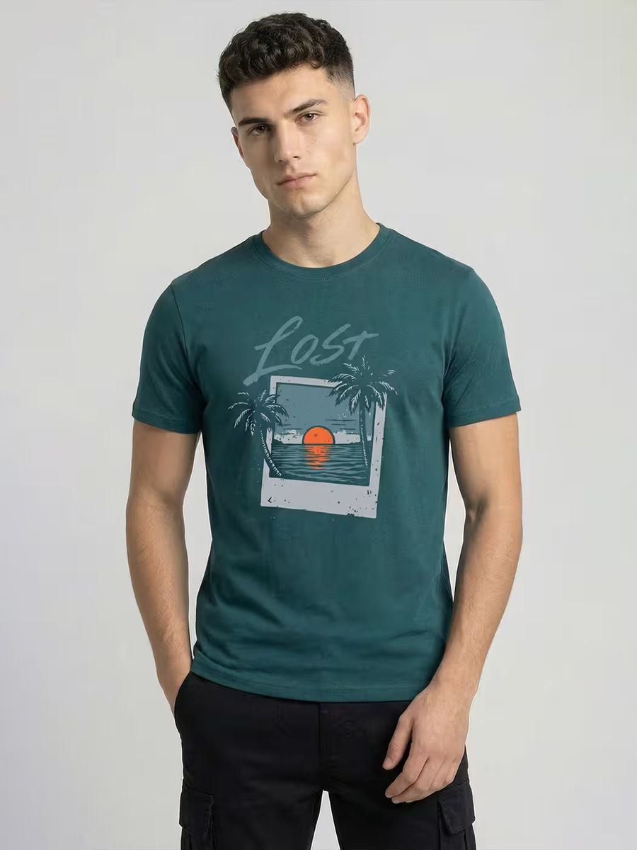 Lost In Nature T-Shirt For Men - Half Sleeve