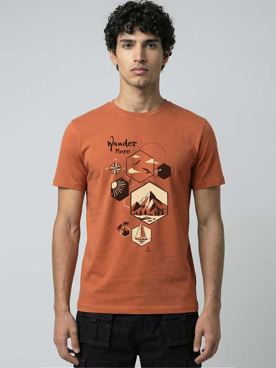 Wander More T-Shirt For Men - Half Sleeve