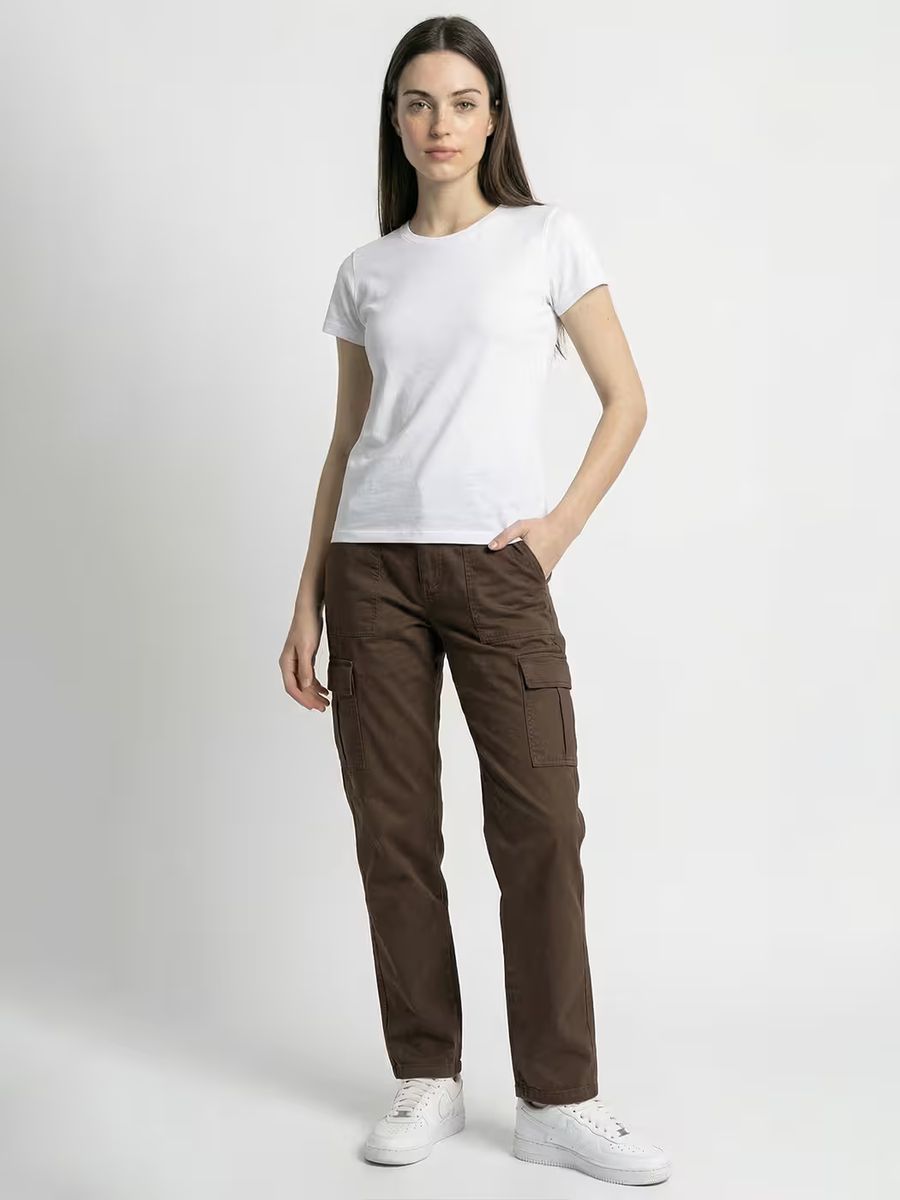 Women's Plain White Half Sleeve Round Neck T-Shirt 4