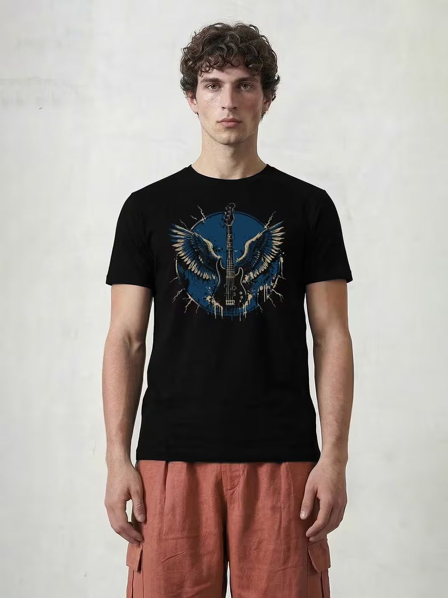 Wings Of Music T-Shirt For Men - Half Sleeve