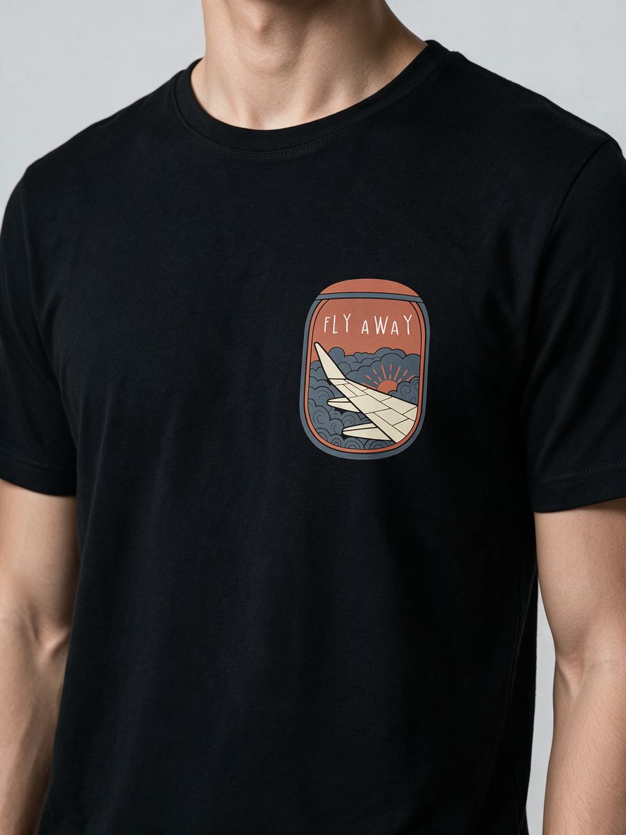 Fly Away T-Shirt For Men - Half Sleeve - alternate view 5