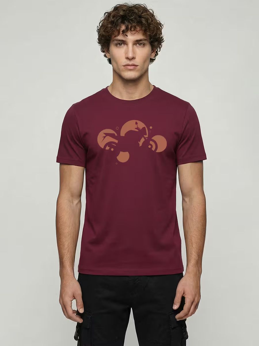 Abstract Bike T-Shirt For Men - Half Sleeve