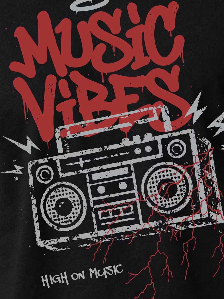 Music Vibes T-Shirt For Men - Half Sleeve - alternate view 2