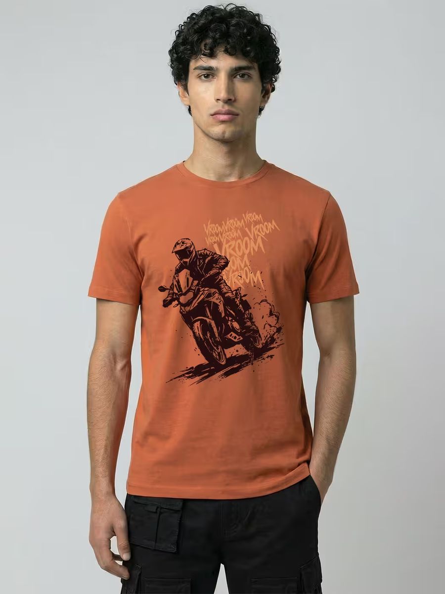 Full Throttle Bike T-Shirt For Men - Half Sleeve