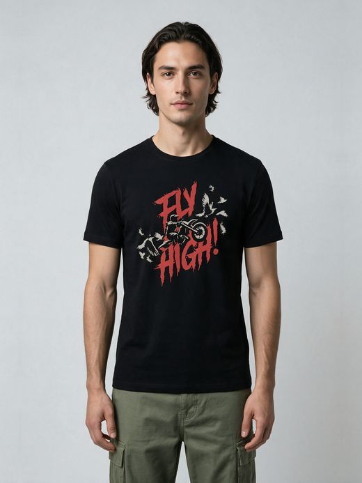Fly High Bike T-Shirt For Men - Half Sleeve