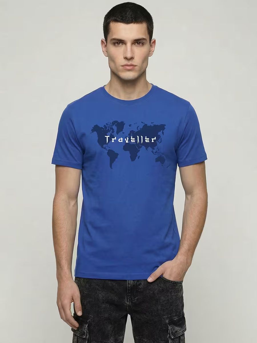 Traveller World T-Shirt For Men - Half Sleeve
