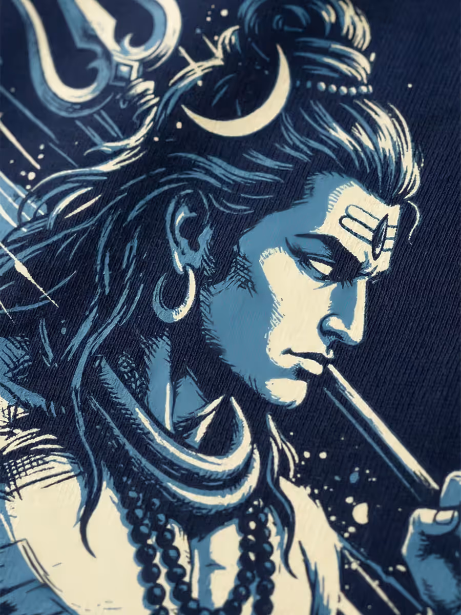 Lord Shiva Artistic Illustration T-Shirt For Men - Half Sleeve 2