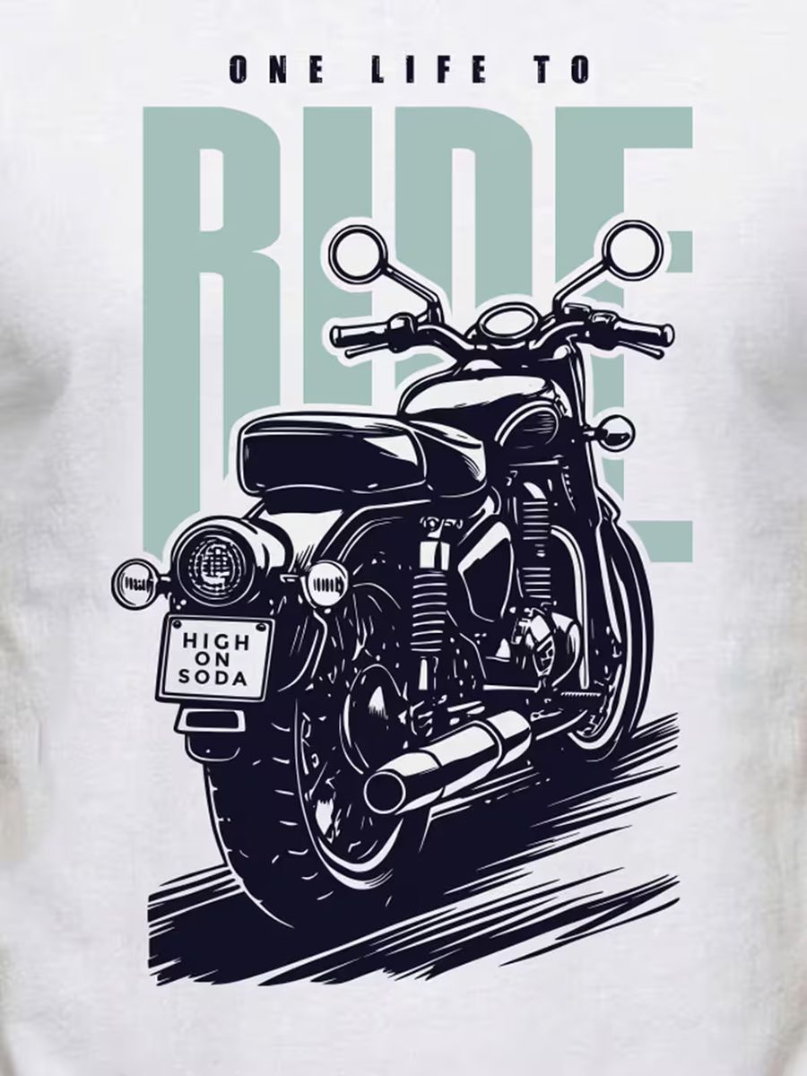 One Life To Ride T-Shirt For Men - Half Sleeve - alternate view 2