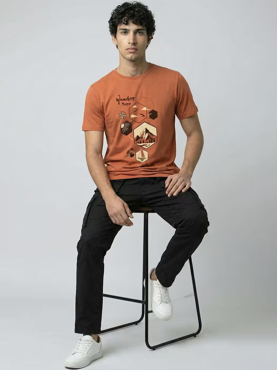 Wander More T-Shirt For Men - Half Sleeve - alternate view 5