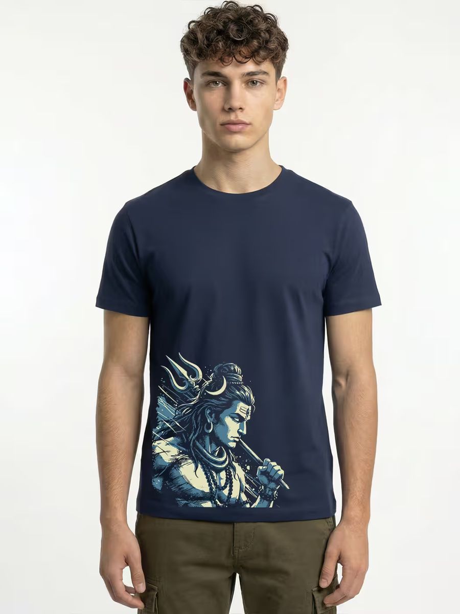 Lord Shiva Artistic Illustration T-Shirt For Men - Half Sleeve