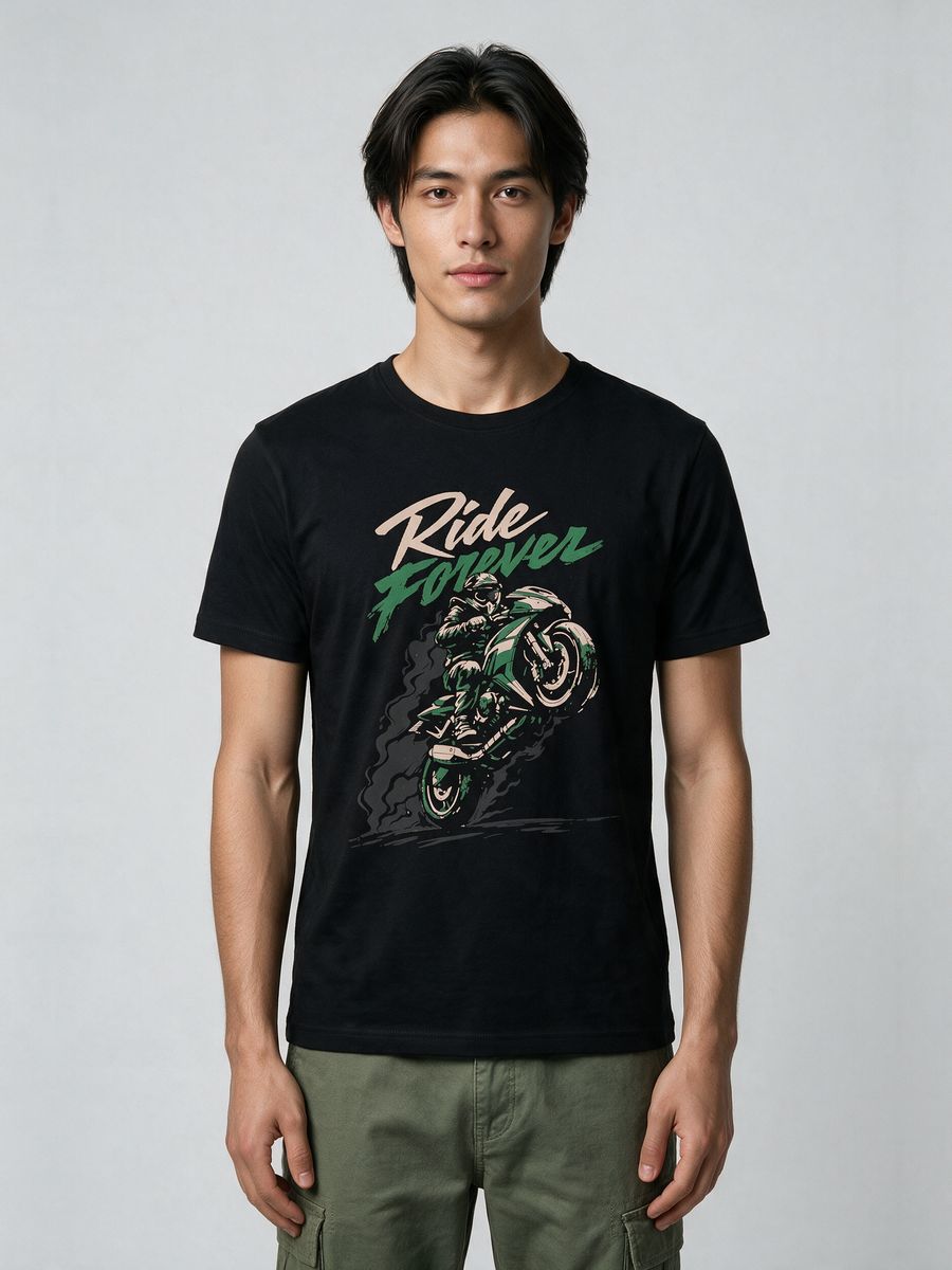Ride Forever Bike T-Shirt For Men - Half Sleeve