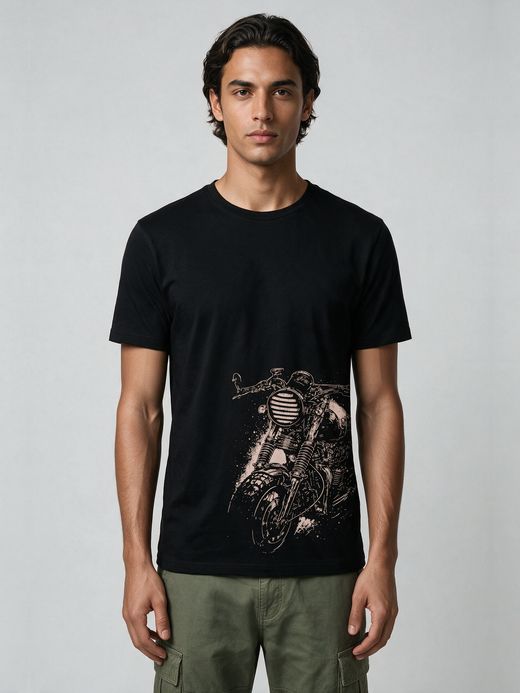 Classic Motorcycle T-Shirt For Men - Half Sleeve