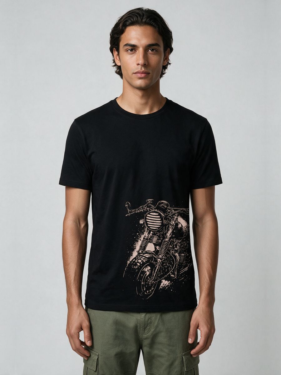 Classic Motorcycle T-Shirt For Men - Half Sleeve