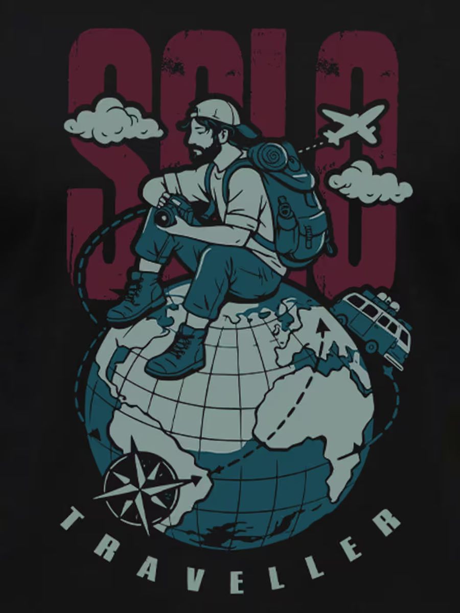 Wanderlust Explorer T-Shirt For Men - Half Sleeve - alternate view 2