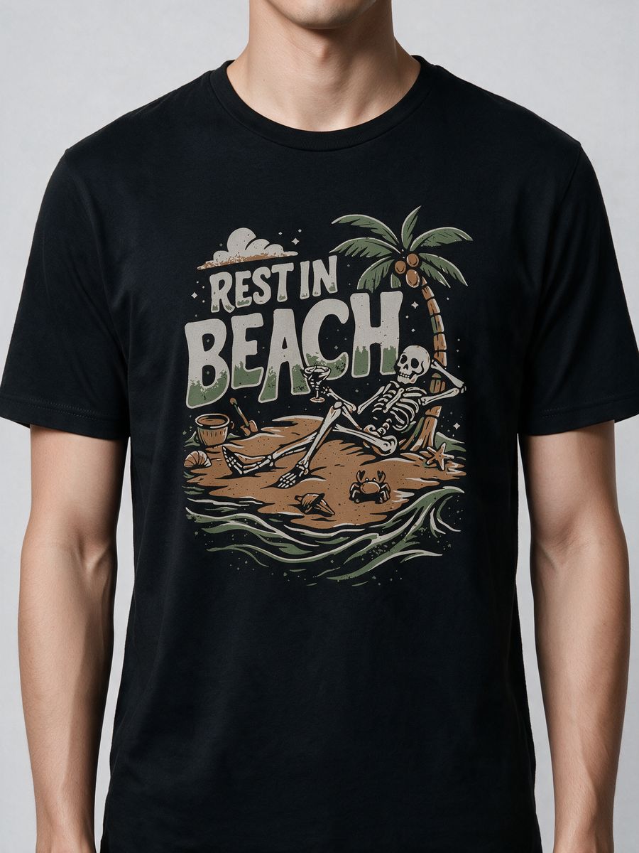 Rest in Beach T-Shirt For Men - Half Sleeve - alternate view 5