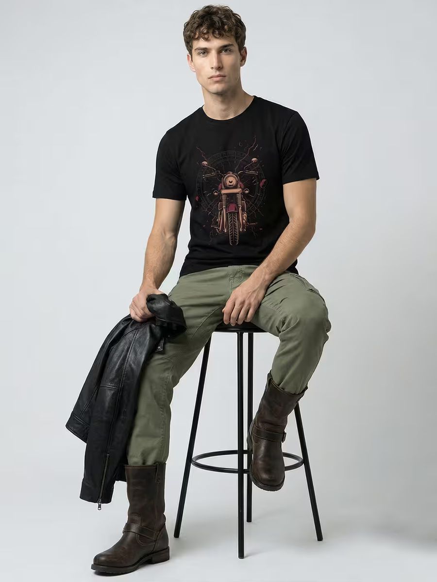 Midnight Rider T-Shirt For Men - Half Sleeve - alternate view 5