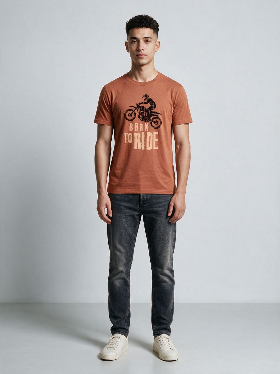 Born Rider T-Shirt For Men - Half Sleeve - alternate view 6