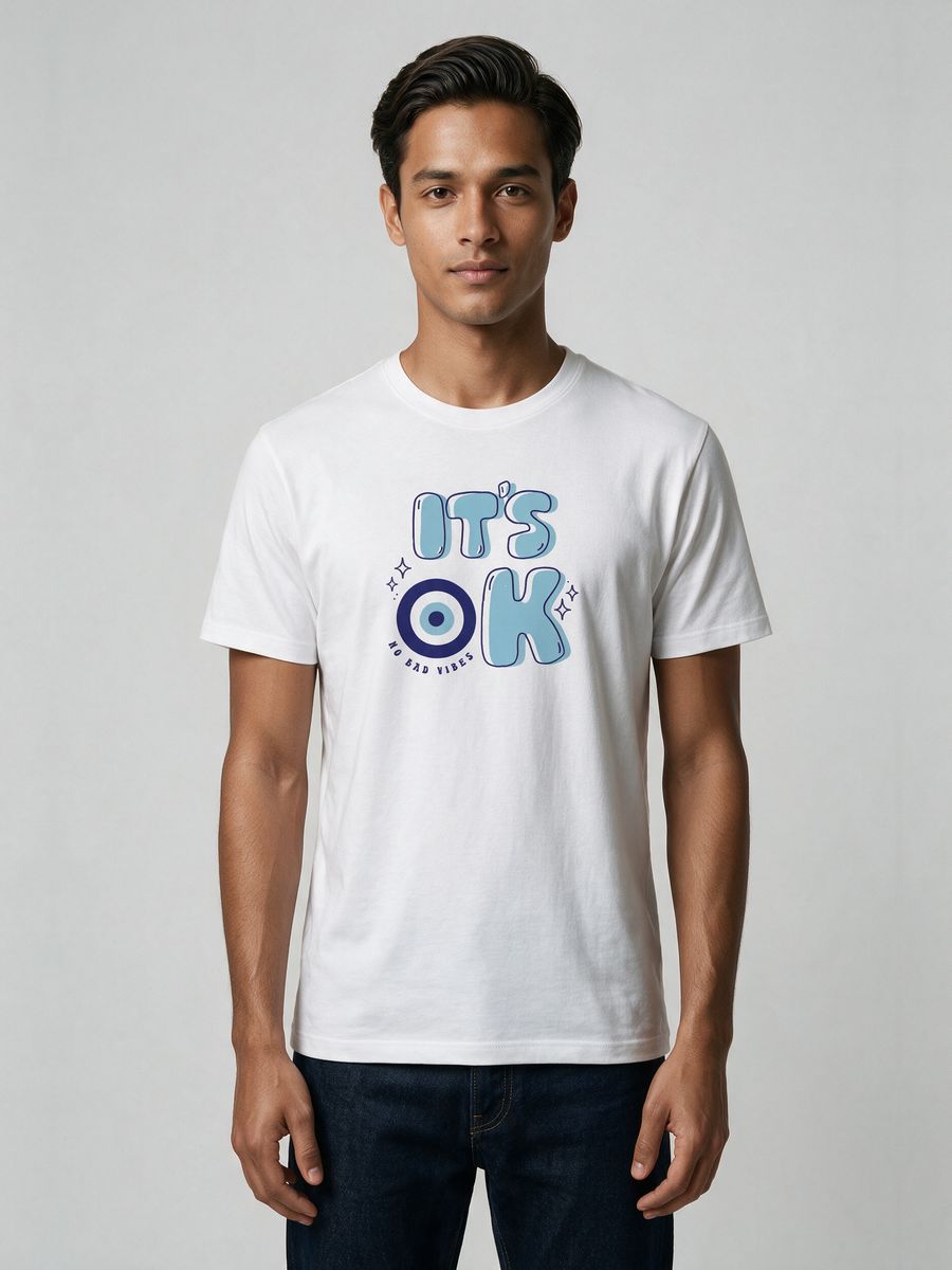 No Bad Vibes T-Shirt For Men - Half Sleeve
