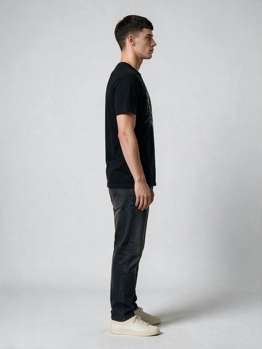 Wings Of Music T-Shirt For Men - Half Sleeve - alternate view 3