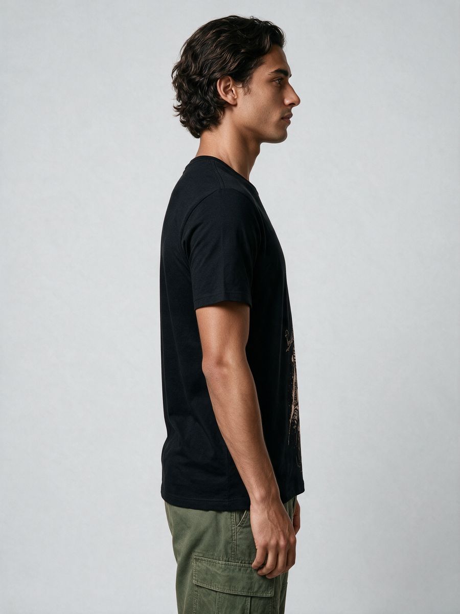 Classic Motorcycle T-Shirt For Men - Half Sleeve - alternate view 3