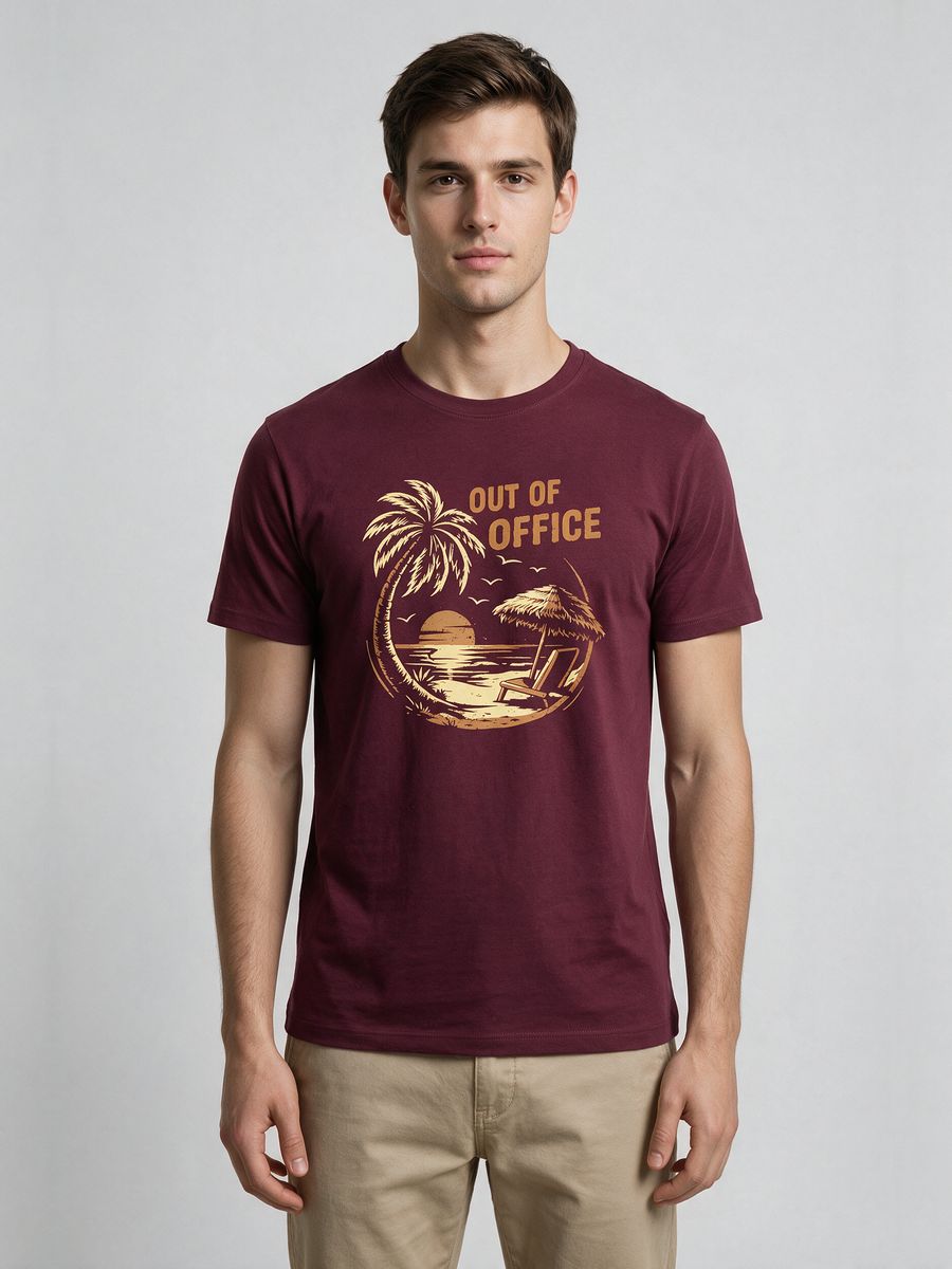 Out Of Office T-Shirt For Men - Half Sleeve