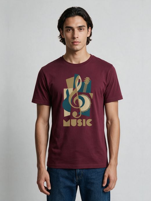 Music Treble T-Shirt For Men - Half Sleeve