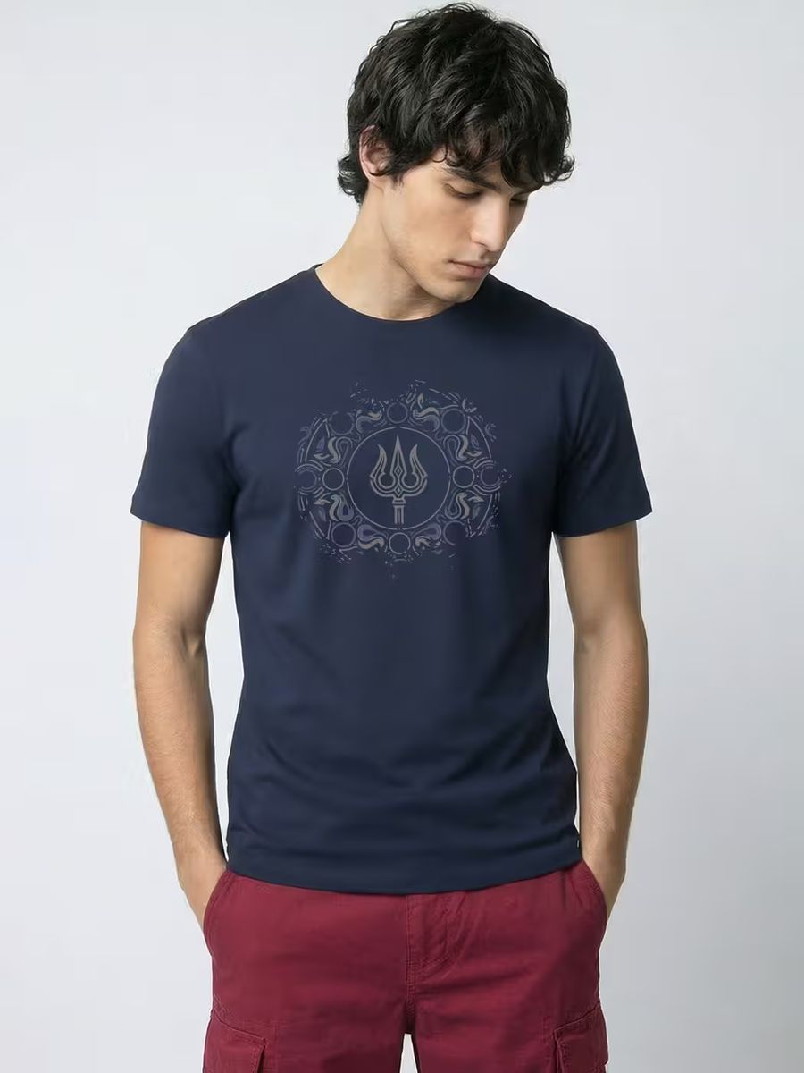 Trishul Om Cosmic Power T-Shirt For Men - Half Sleeve