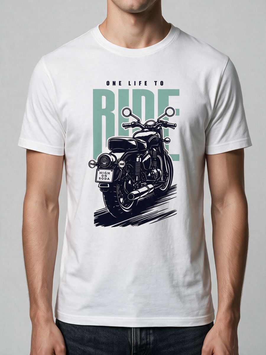 One Life To Ride T-Shirt For Men - Half Sleeve - alternate view 5