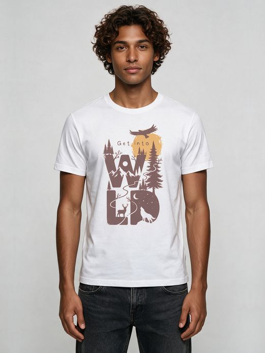 Get Into Wild T-Shirt For Men - Half Sleeve