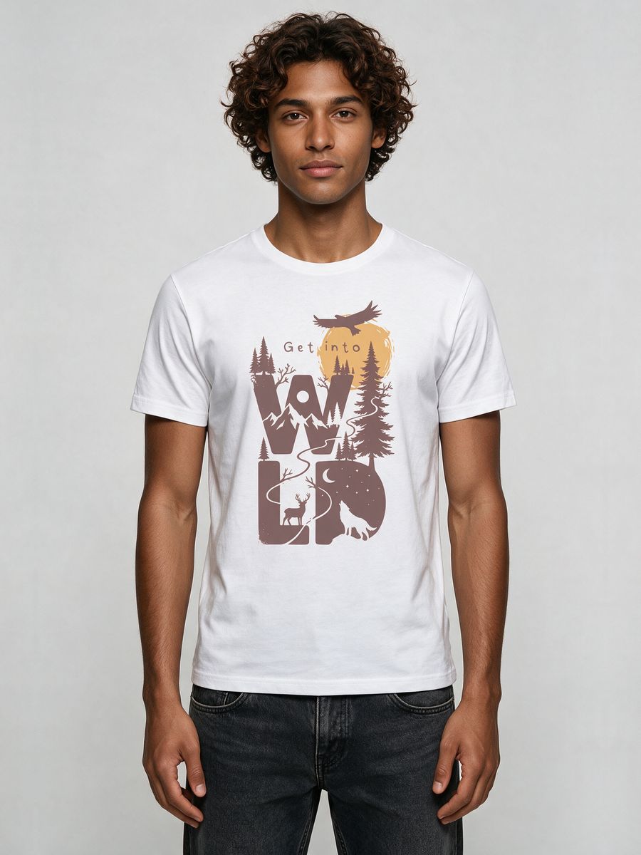 Get Into Wild T-Shirt For Men - Half Sleeve