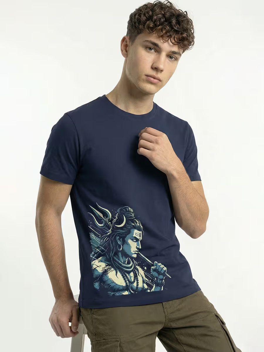 Lord Shiva Artistic Illustration T-Shirt For Men - Half Sleeve - alternate view 6