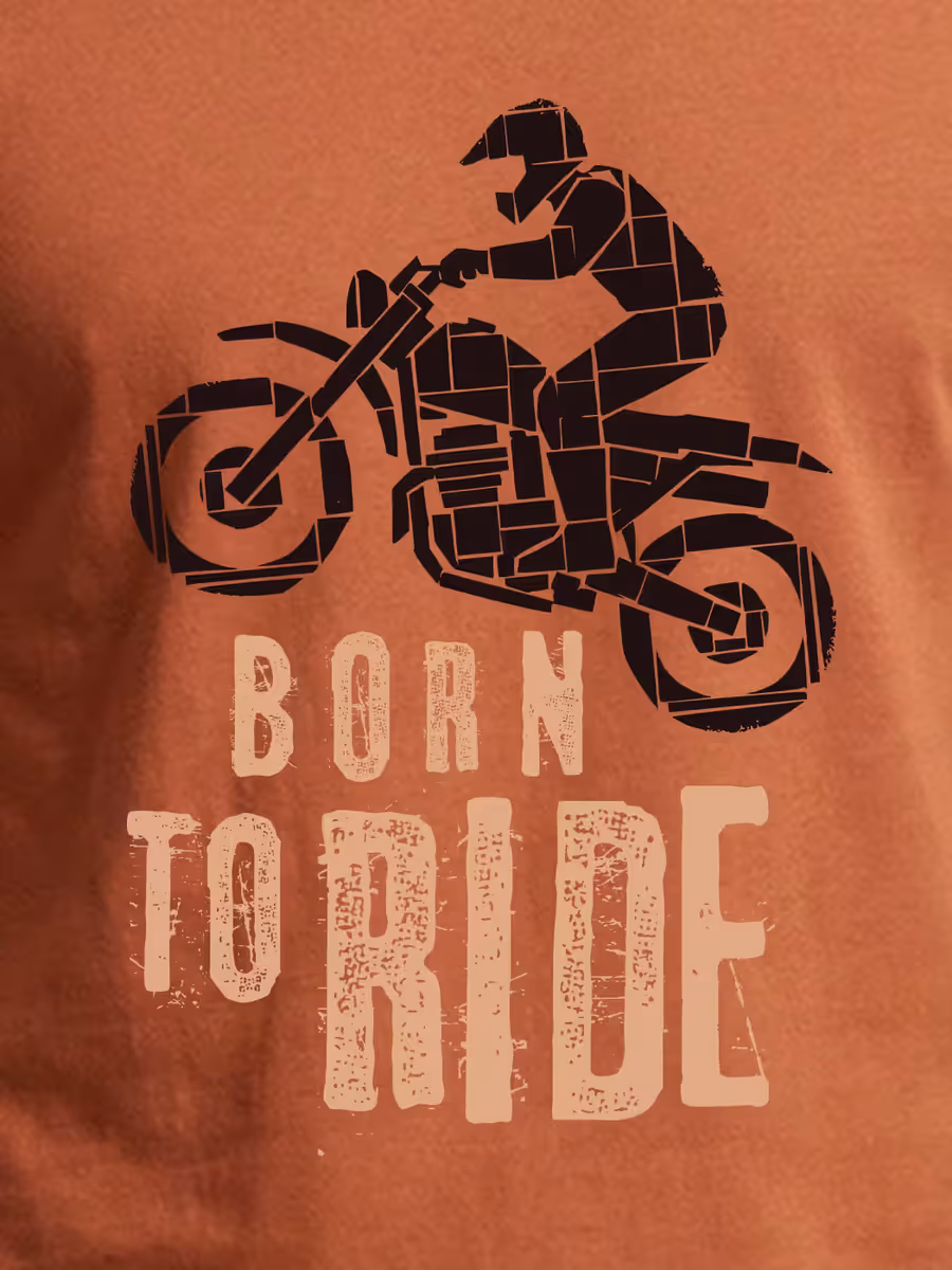 Born Rider T-Shirt For Men - Half Sleeve 2