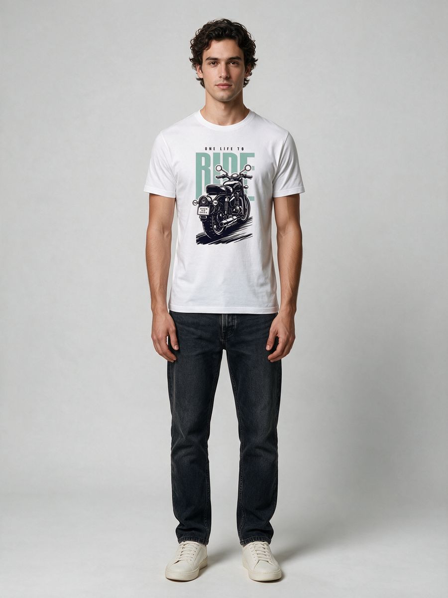 One Life To Ride T-Shirt For Men - Half Sleeve - alternate view 6