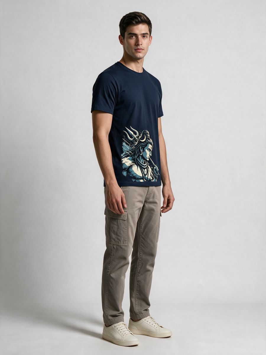Lord Shiva Artistic Illustration T-Shirt For Men - Half Sleeve - alternate view 4