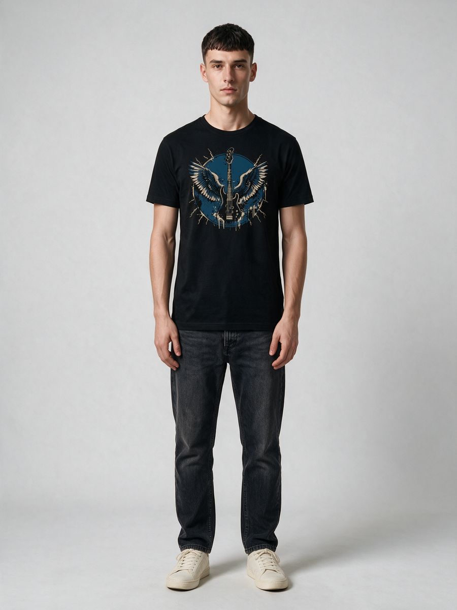 Wings Of Music T-Shirt For Men - Half Sleeve - alternate view 6