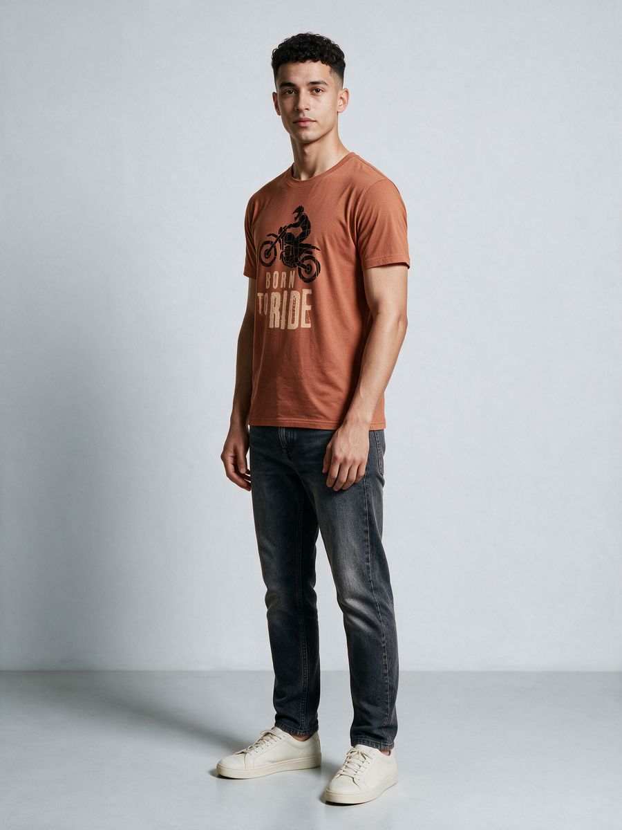Born Rider T-Shirt For Men - Half Sleeve - alternate view 4