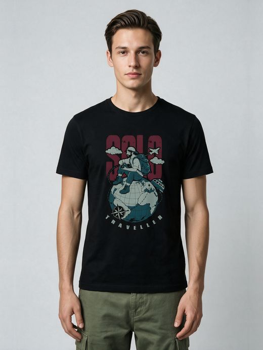 Wanderlust Explorer T-Shirt For Men - Half Sleeve