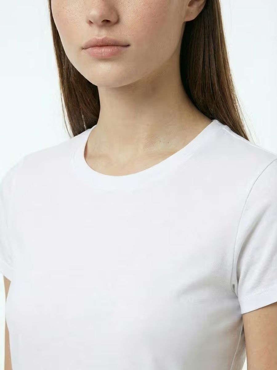Women's Plain White Half Sleeve T-Shirt Dress 6