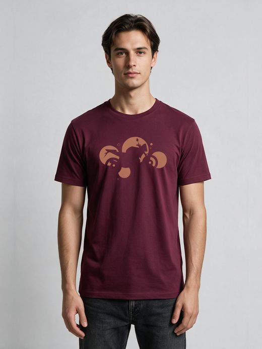 Abstract Bike T-Shirt For Men - Half Sleeve