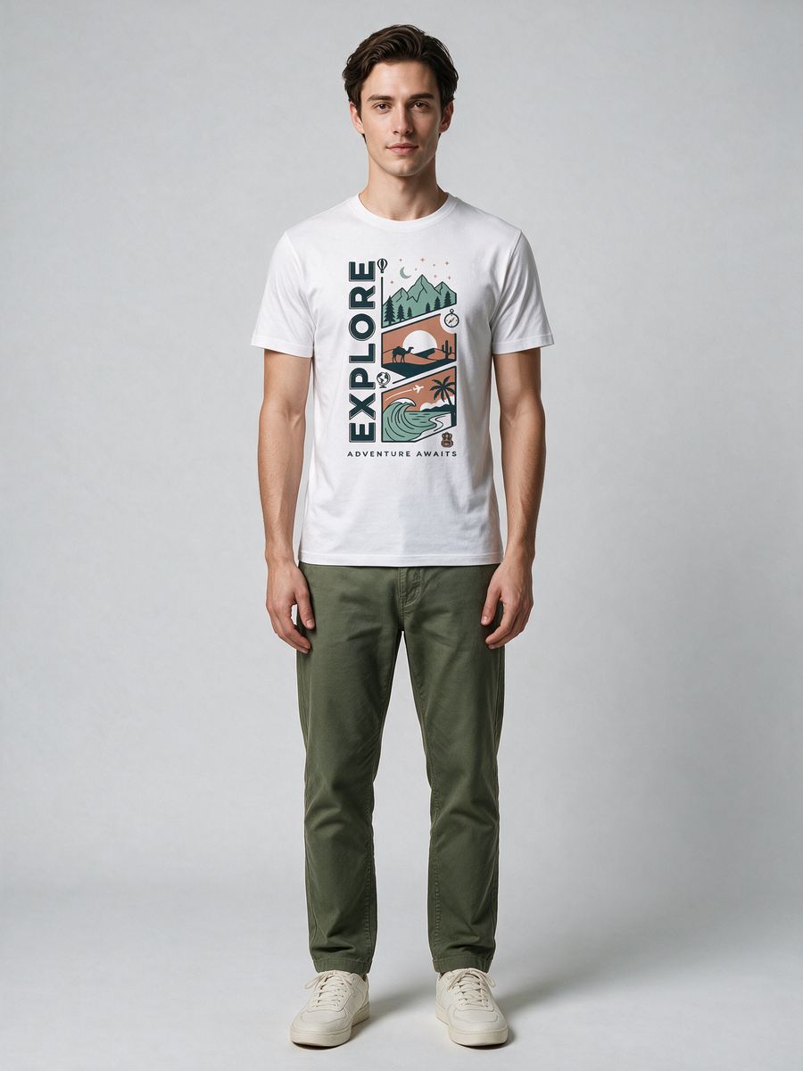 Adventure Awaits Explorer T-Shirt For Men - Half Sleeve - alternate view 6