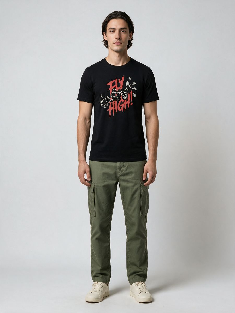 Fly High Bike T-Shirt For Men - Half Sleeve - alternate view 6