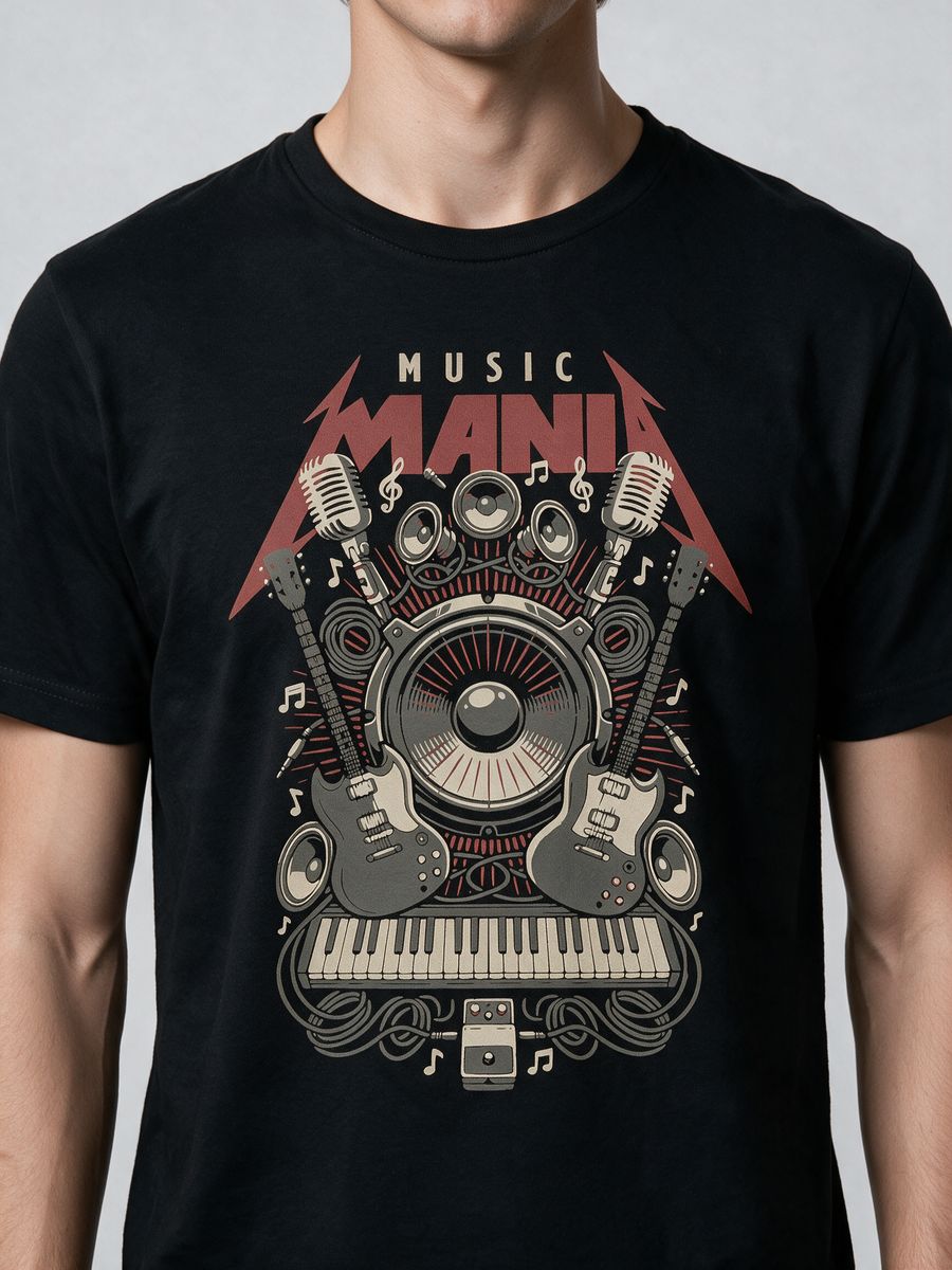 Music Mania T-Shirt For Men - Half Sleeve - alternate view 5