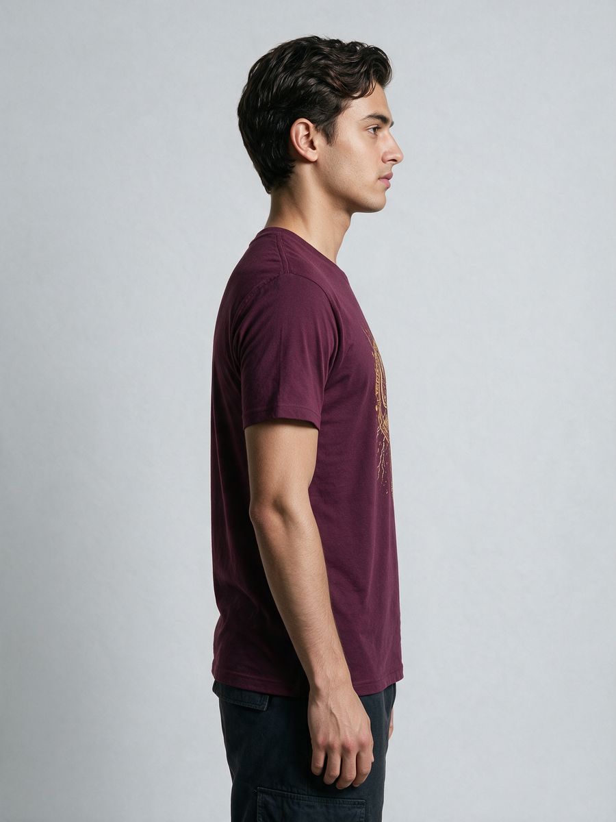 Golden Trishul T-Shirt For Men - Half Sleeve - alternate view 3